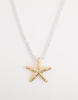 Kaiia exclusive rope chain starfish necklace in gold tone gold