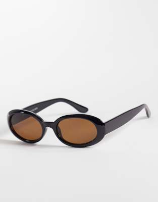 Kaiia Exclusive Round Frame Orange Lens Sunglasses In Neutral