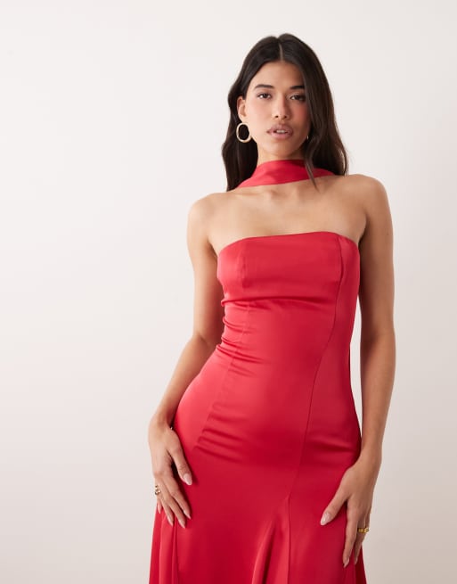 sachin and babi light blue dress Red High Slit Corset Waist Long Sleeve Gown main image 0