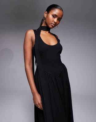 black basque waist dress Midi and slightly enchanted Perdition Dress  Bte Noire