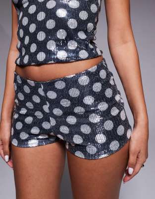 Kaiia Exclusive Sequin Hot Pants Co-ord In Multi
