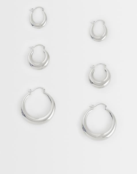 Kaiia - Exclusive - Set van 3 paar chunky oorringen van roestvrij staal - view 1