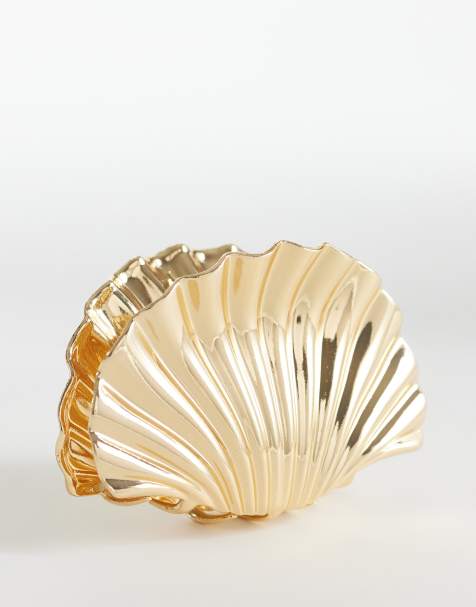 Kaiia exclusive shell hair claw clip in gold - view 1
