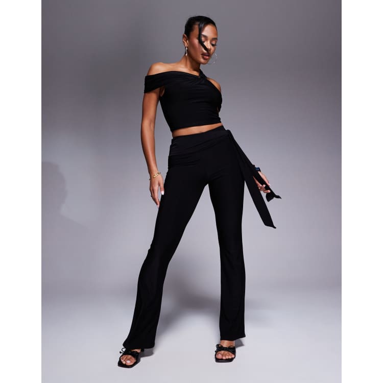 Kaiia exclusive slinky asymmetric one shoulder gold hardware