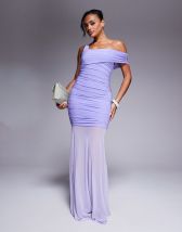 Daska ruched maxi dress with waist and neck tie detail in calbalt 