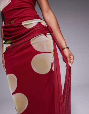 Shop Kaiia Exclusive Slinky Bandeau Drape Tie Side Maxi Dress
