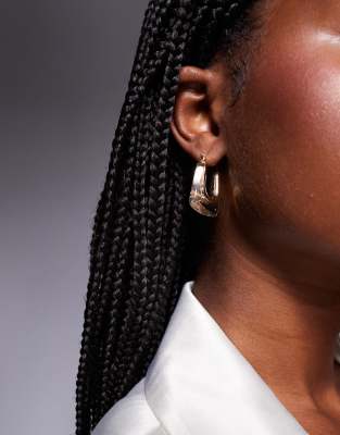 exclusive square drop earrings in gold and clear