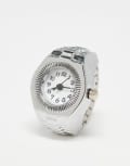 [Kaiia] Kaiia exclusive stainless steel interactive watch ring in silver and white-Multi One Size SILVER (WHITE)