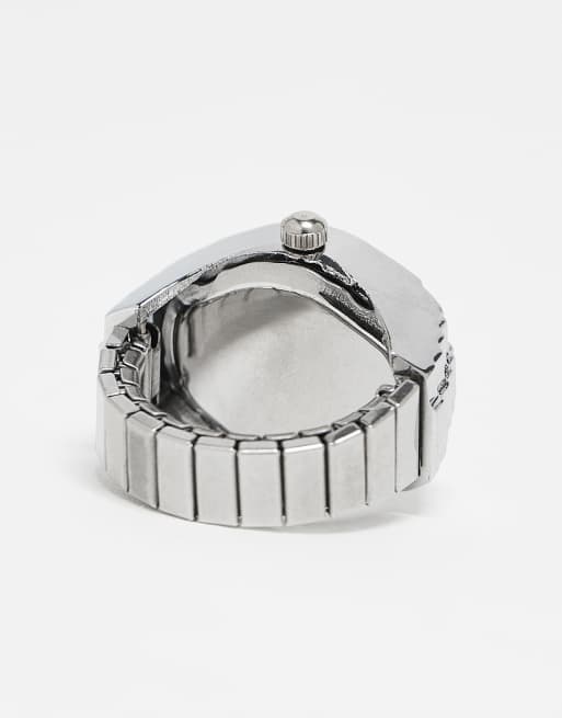 Kaiia exclusive stainless steel interactive watch ring in silver and white