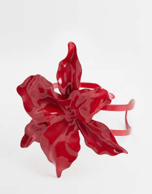 Kaiia exclusive statement flower bangle in red red