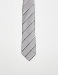 [Kaiia] Kaiia exclusive striped tie in grey and black-Multi One Size Grey And Black