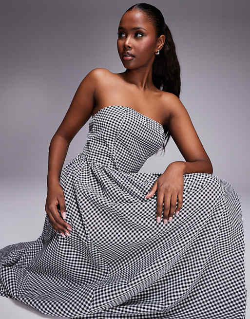 Kaiia exclusive structured bandeau v waist maxi dress in Kaiia exclusive structured bandeau v waist maxi dress in