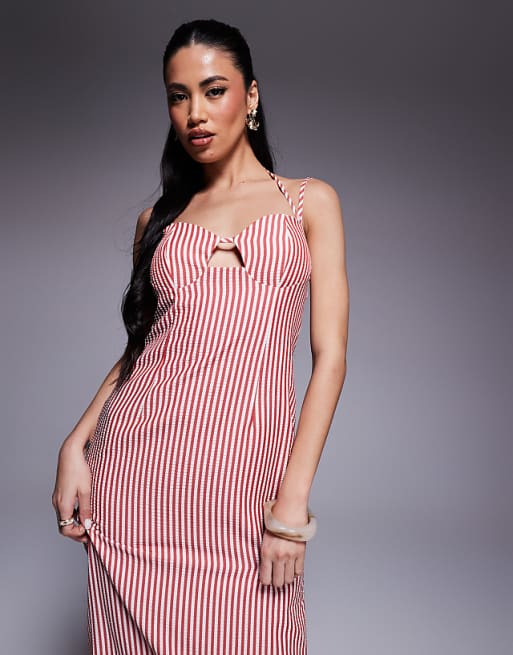 Kaiia exclusive structured keyhole cutout detail halterneck Kaiia exclusive structured keyhole cutout detail halterneck
