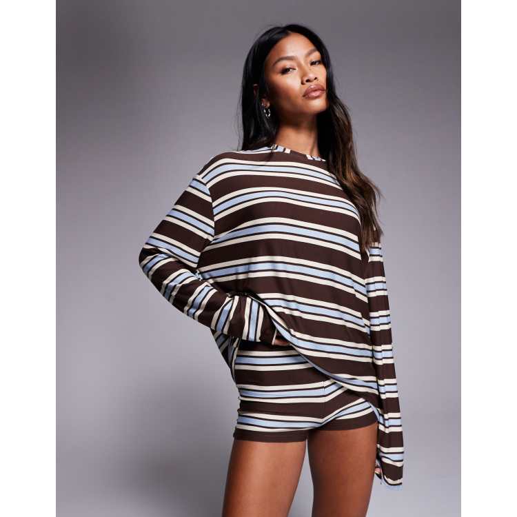 Kaiia exclusive super soft jersey crew neck oversized long sleeve
