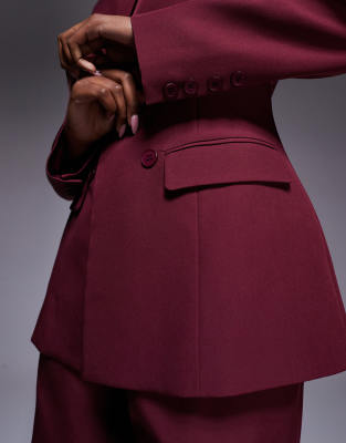 Kaiia Exclusive Tailored Cinched Blazer Co-ord In Red