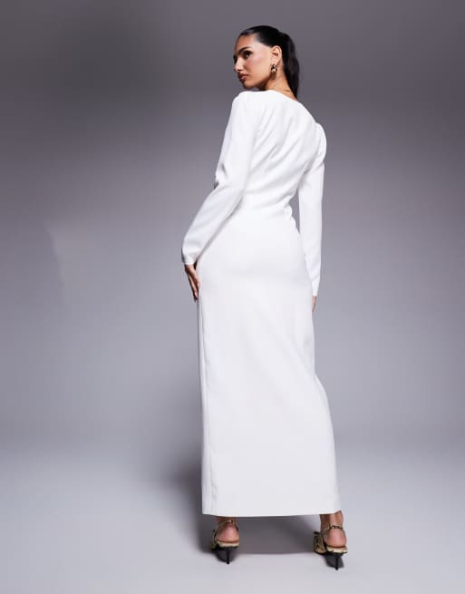 fitted lace wedding dress Women's Mini Dress Button Up White by SPRWMN, Xs / White main image 0
