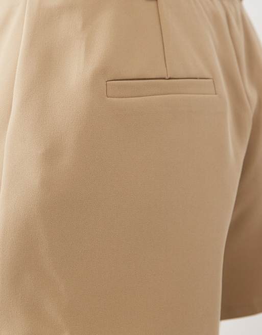 Kaiia exclusive tailored mini shorts co-ord in beige, 5 of 5
