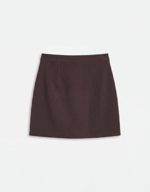Kaiia exclusive tailored mini skirt co-ord in brown, 6 of 9