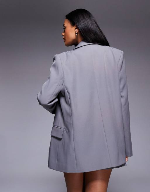 Kaiia exclusive tailored oversized blazer in charcoal grey (part of a set), 3 of 4
