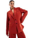[Kaiia] Kaiia exclusive tailored oversized blazer in rust (part of a set)-Copper 10 RUST