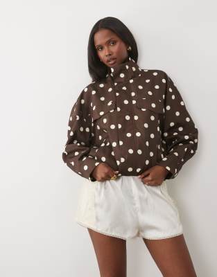Kaiia Exclusive Technical Button Through Toggle Detail Funnel Jacket In Multi