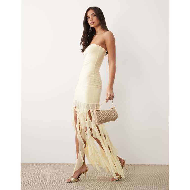 knee length dresses for ladies Pink Silk Designer Maxi Dress main image 0