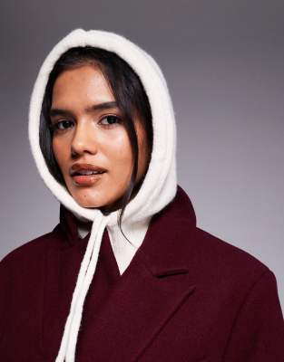 Kaiia Kaiia exclusive tie detail snood in cream-White