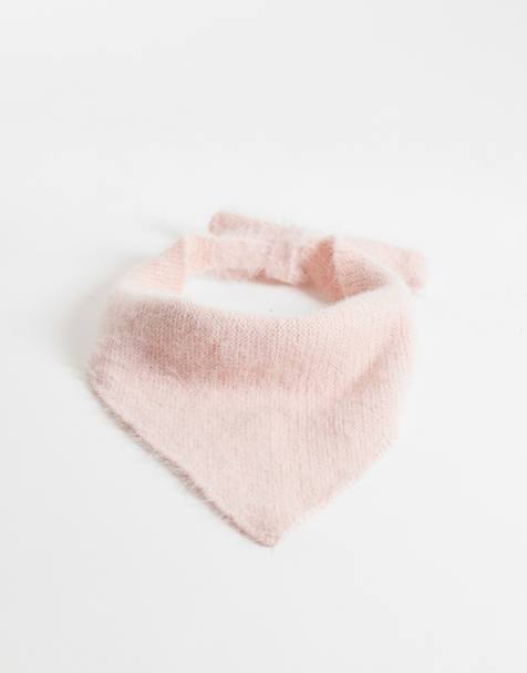 Kaiia exclusive tie knitted headscarf in light pink - view 1
