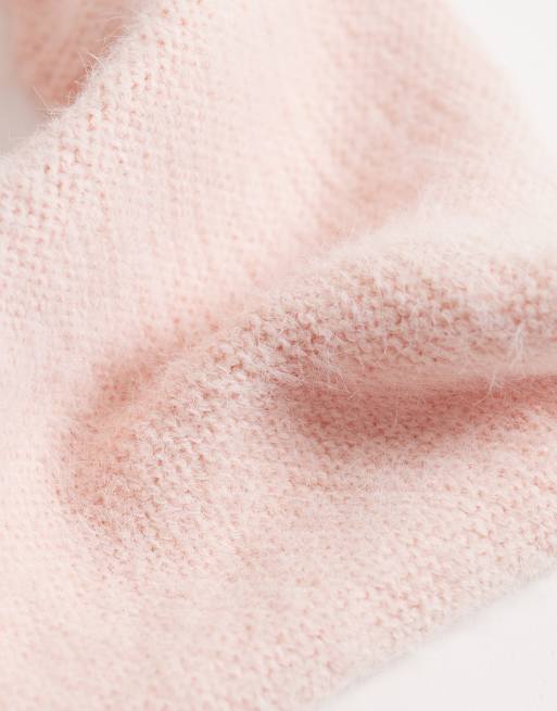 Kaiia exclusive tie knitted headscarf in light pink, 2 of 3