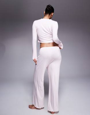 Kaiia Exclusive Tie Waist Wide Leg Pajama Bottoms In Multi