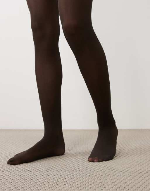 Kaiia exclusive tights in dark chocolate, 2 of 3