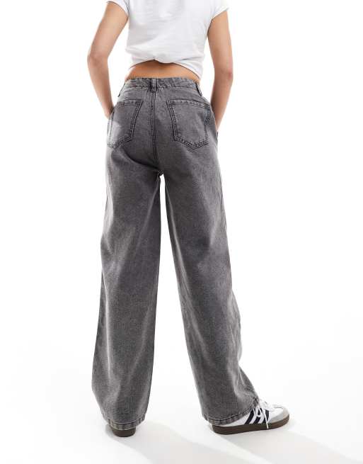 【Anyone more】It Gray Washed Denim Wide Pants anyonemore - It Gray Faded Denim Wide Pants - Codibook.