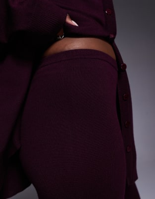 Kaiia Exclusive Wide Leg Knit Pants In Red