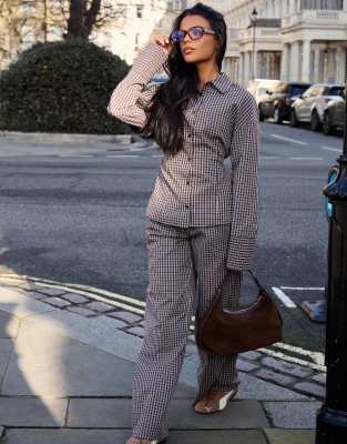 Kaiia Exclusive Wide Leg Pants In Brown