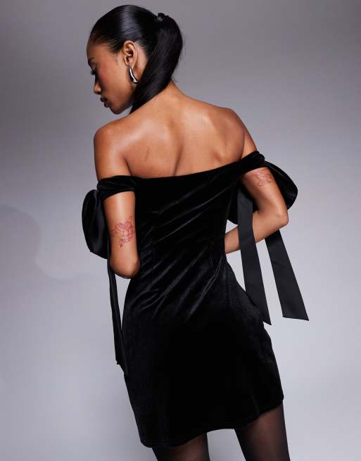 andmary Betty velour mini dress black andmary Betty velour mini