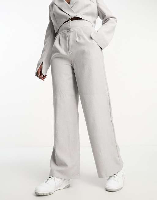 Kaiia - Exclusives - Broek met wijde pijpen in grijs, deel van co-ord set  , 3 van 4