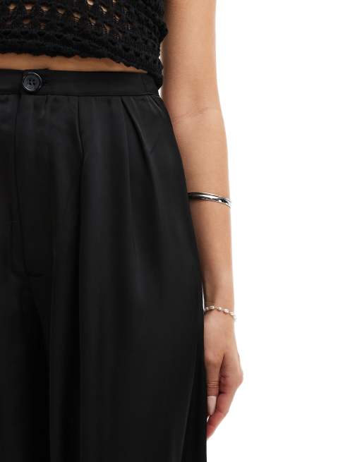 Kaiia - Exclusives - Broek van satijn met wijde pijpen in zwart , 5 van 5