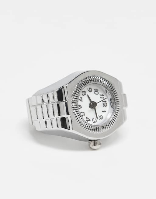 Kaiia - Exclusives - Interactieve horloge-ring van roestvrij staal in zilver en wit, 2 van 3