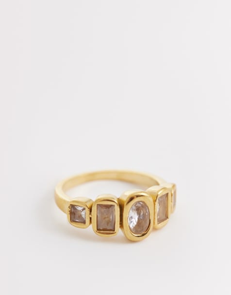 Kaiia - Exclusives - Ring van roestvrij staal met gekleurde stenen in goud - view 1