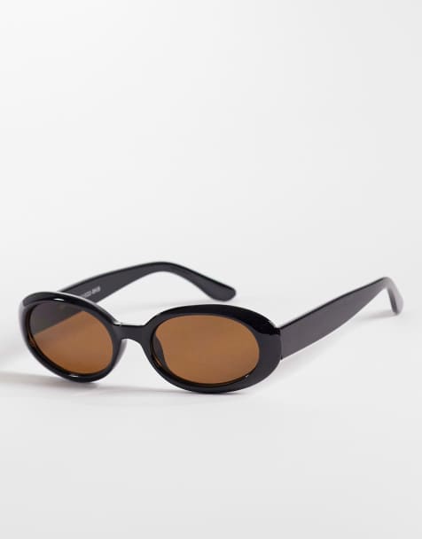 Kaiia - Exclusives - Zonnebril met rond montuur en oranje glazen in zwart - view 1