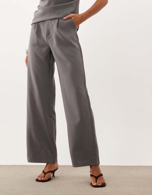 Kaiia exclusivité ensemble coordonné de pantalons ajustés droits en charbon, 2 de 5
