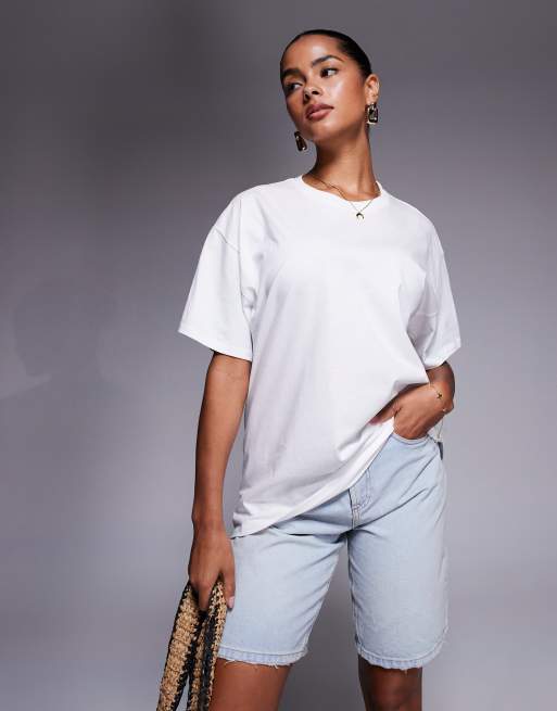 Kaiia - Exclusivité - T-shirt oversize en coton avec imprimé Pasta Lovers Club au dos - Blanc, 3 de 4