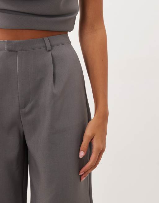 Kaiia exklusiva skräddade byxor med raka ben i kolgrått set, 3 av 5