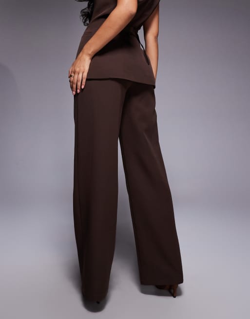 Kaiia – Exklusive, elegante Hose in Braun mit weitem Schnitt, Kombiteil, 3 von 5
