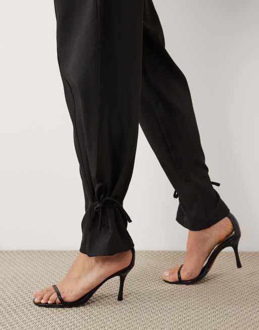 Kaiia – Exklusive, elegante Hose in Schwarz mit Bindedetail, Kombiteil, 4 von 5