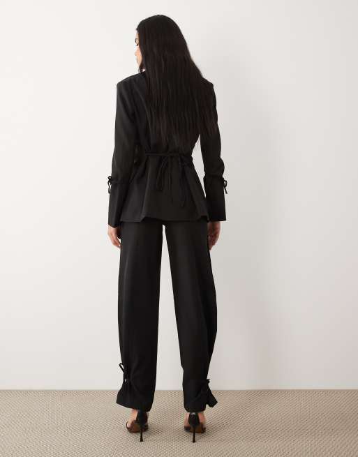 Kaiia – Exklusive, elegante Hose in Schwarz mit Bindedetail, Kombiteil, 5 von 5