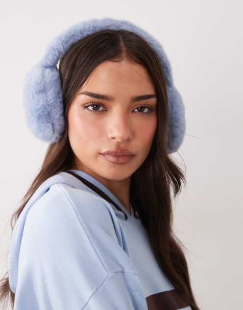 Kaiia exklusive flauschige Ohrwärmer aus faux-fur in Hellblau - view 1