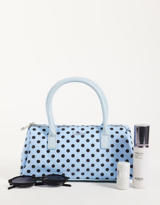 Kaiia exklusive Mini-Handtasche mit blauem und schwarzem Punktemuster, 2 von 4