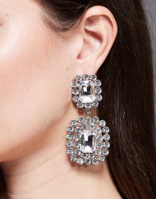 Kaiia - Exklusive Oversize-Ohrringe in Silberoptik mit großen Steinen