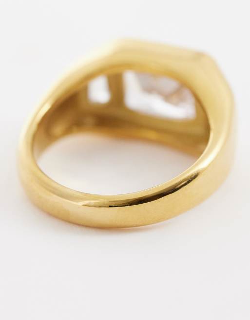 Kaiia – Exklusiver Edelstahlring in Gold mit eckigen Strasssteinen, 3 von 3